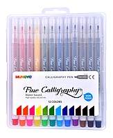 MUNGYO FINE CALLIGRAPHY PENS SET OF 12 ASSORTED COLORS IN TRAVEL CASE